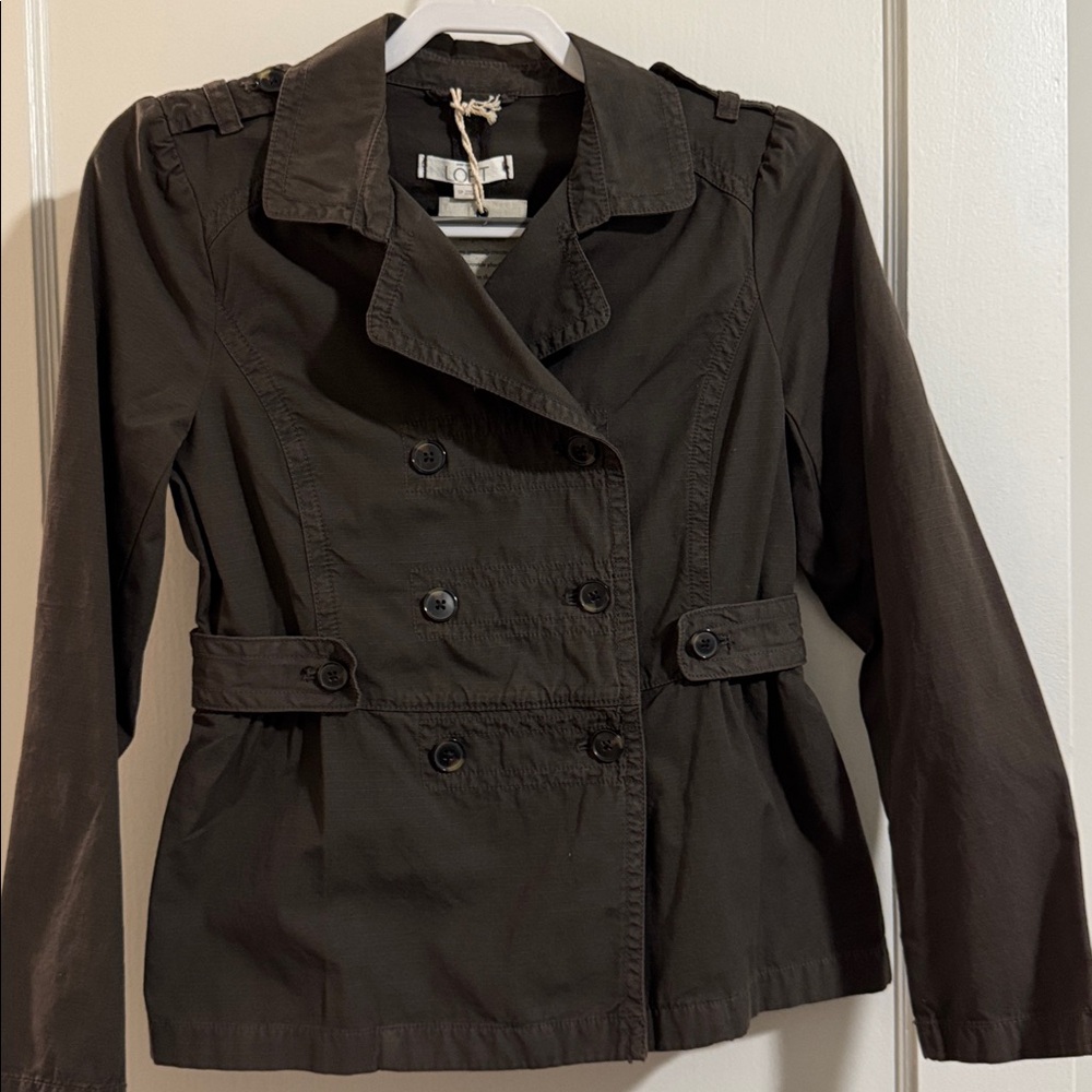 LOFT Olive Green Double Breasted Jacket